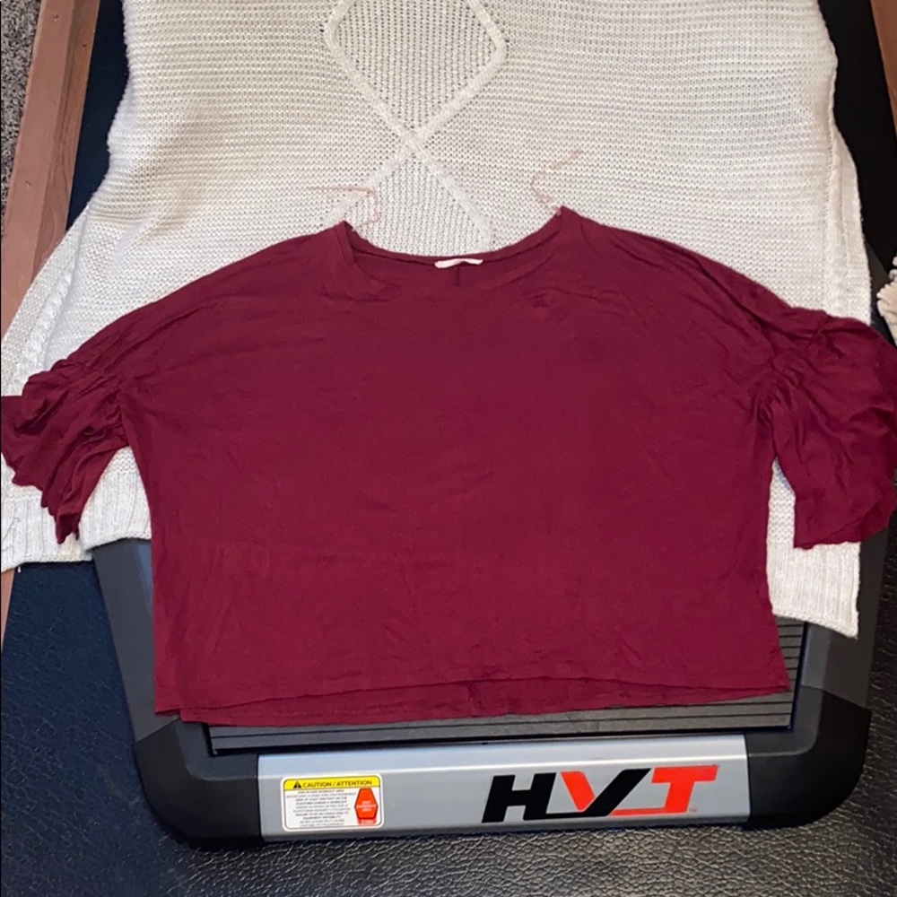 Maroon box cut blouse
